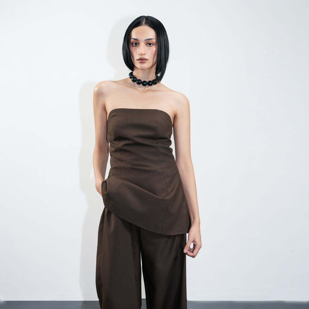 Strapless Panelled Top