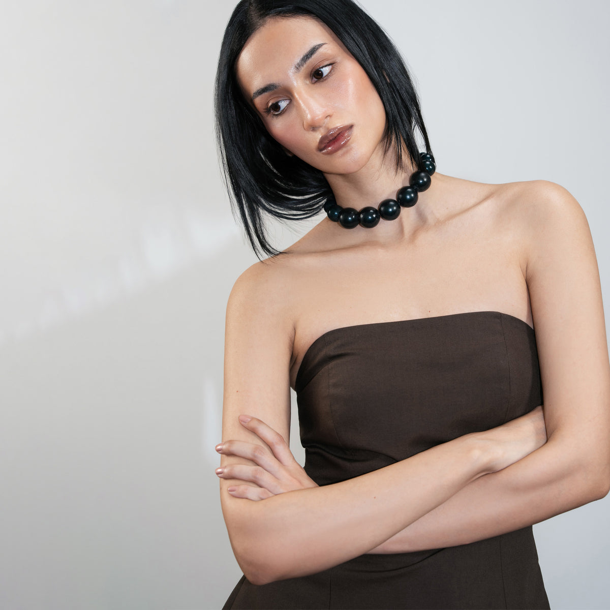 Strapless Panelled Top